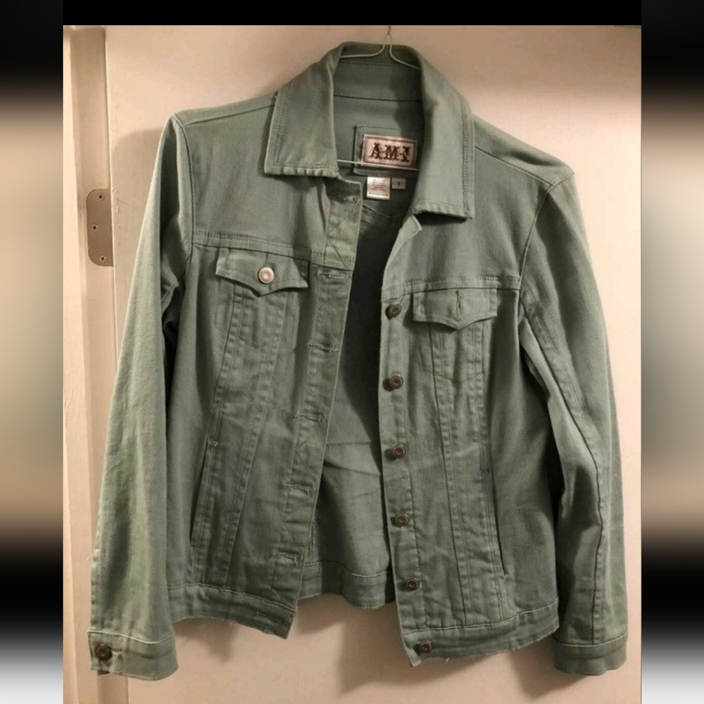 AMI Greenish Denim  Jacket Size Small